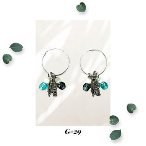 Cool Love Cluster - Light Blue Smokey Blue - Hoop Earrings